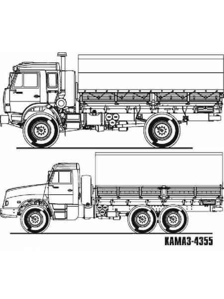 Машины Камаз с капотом и без капота