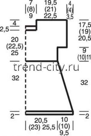 Топ спицами с полосатой баской