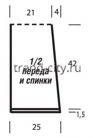 Пуловер спицами с круглой кокеткой и с капюшоном