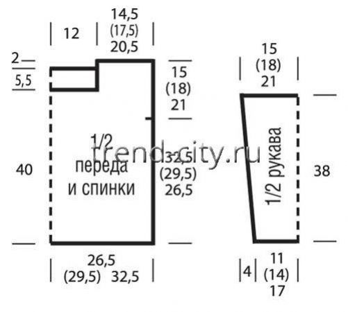 Пуловер спицами с узором в полоску