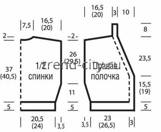 Короткий жилет спицами