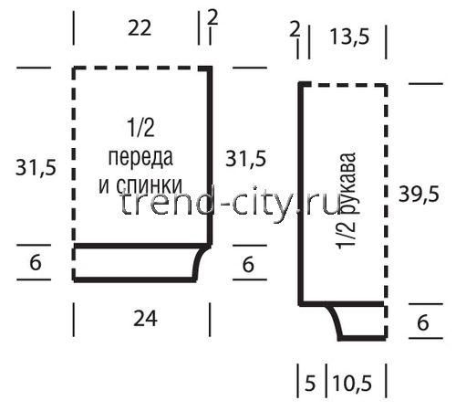 Джемпер спицами с узором клоке