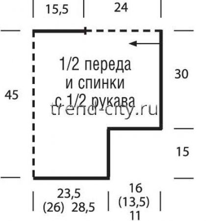 Пуловер спицами в полоску, связанный поперек