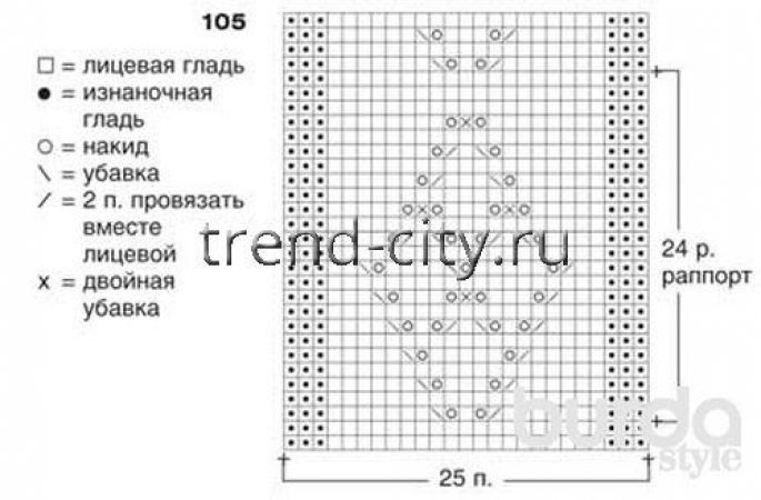 Топ спицами с ажурными ромбами