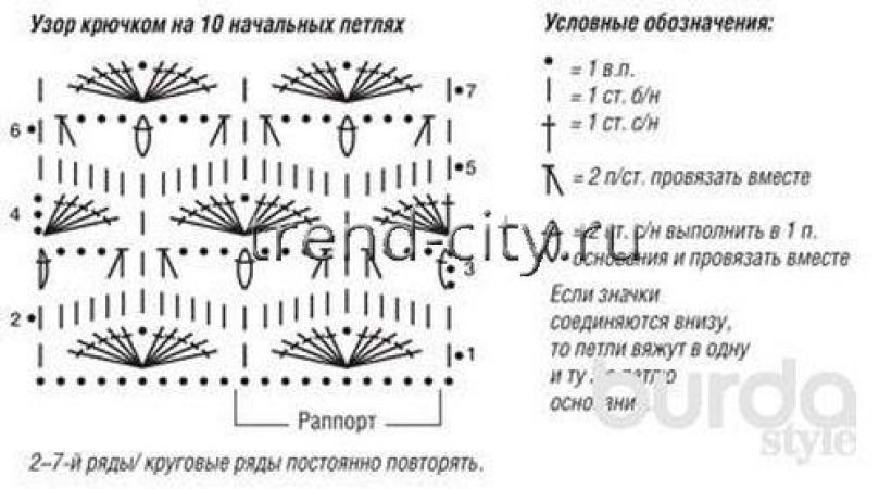 Топ крючком с круглой кокеткой