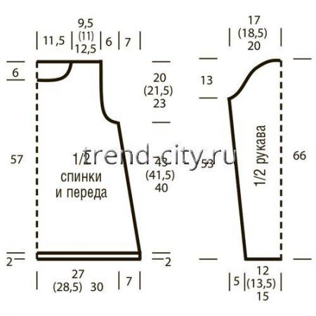 Свитер спицами с силуэтом-трапецией