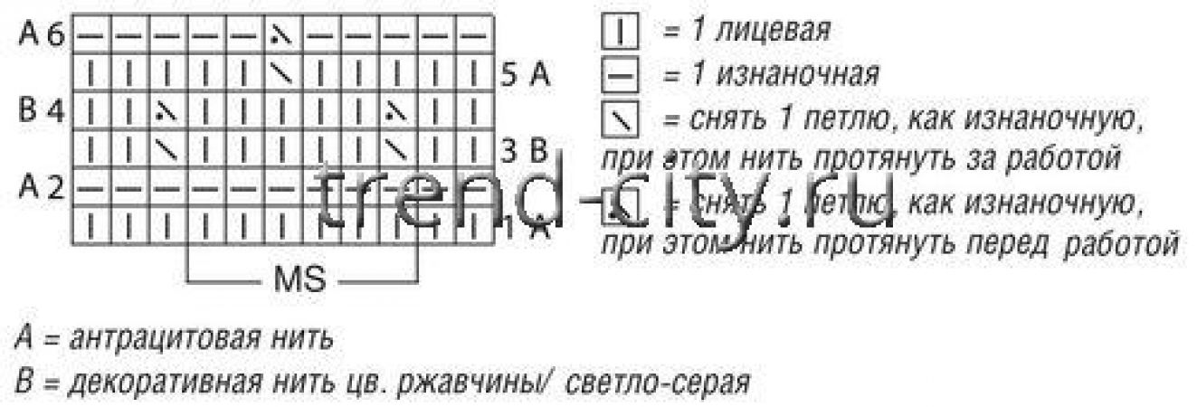 Трехцветный свитер спицами