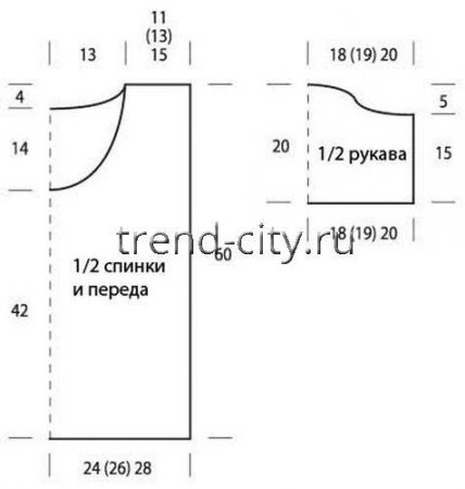 Пуловер спицами с ажурными трилистниками