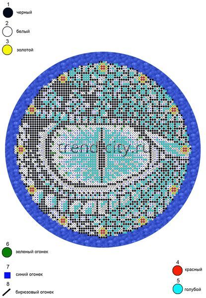 Схема вышивки бисером Глаз дракона