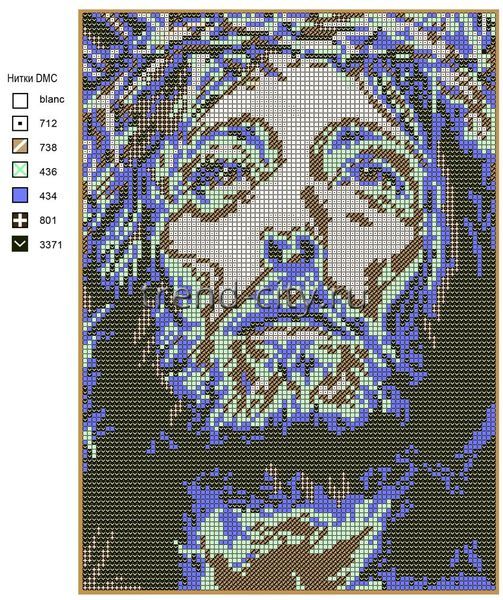 Схема вышивки бисером Иисус