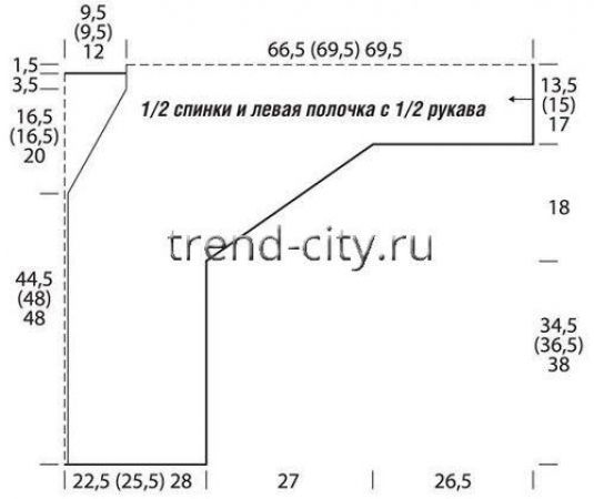 Жакет крючком с продольными полосами