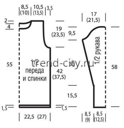 Джемпер спицами с рельефным узором