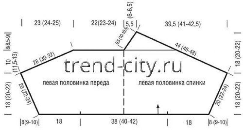 Безрукавка спицами с рукавом «летучая мышь»