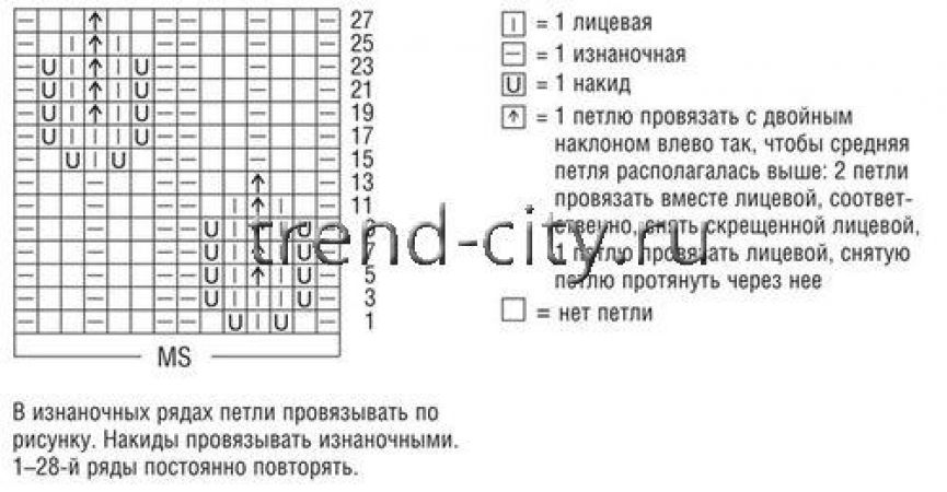 Меланжевый пуловер спицами с капюшоном