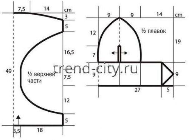 Малиновый купальник крючком