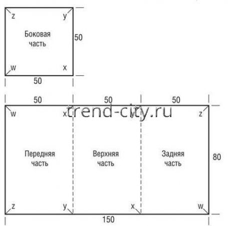 Чехол спицами на прямоугольный пуфик