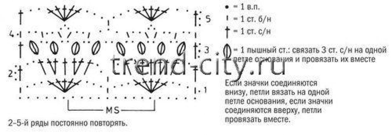 Сиреневый топ крючком