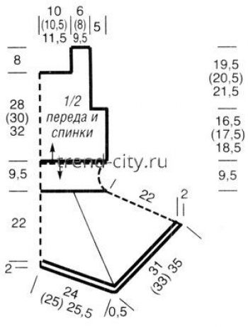 Черная ажурная туника спицами