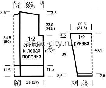 Черно-белый кардиган спицами с узором из кос