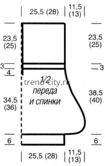 Длинный топ спицами-баллон