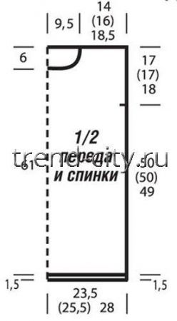 Туника спицами со структурным узором