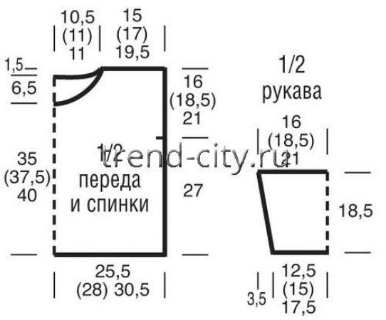 Серый легкий джемпер спицами