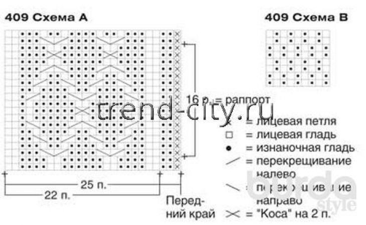 Кофта спицами с рельефными ромбами