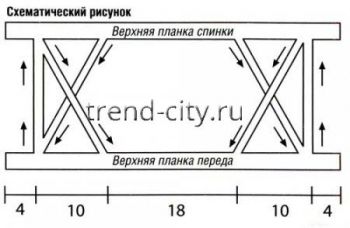 Летний топ спицами с декоративными цветками