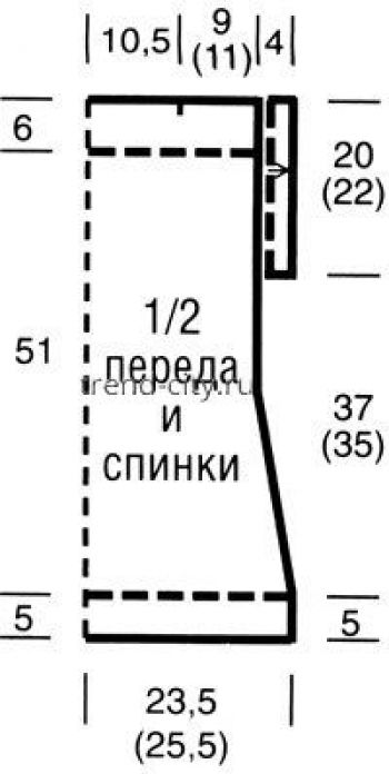 Рыжий меланжевый топ спицами с плетеным узором