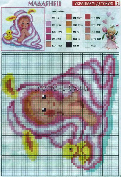 Схема вышивки крестом - Младенец