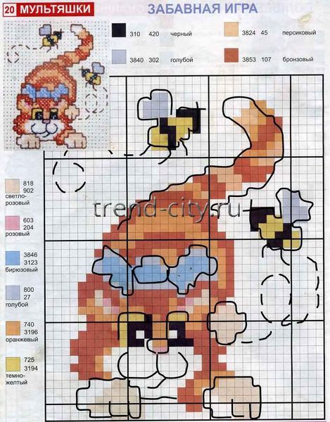 Схема вышивки крестом - Забавная игра