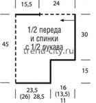 Пуловер спицами в полоску, связанный поперек