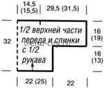 Туника спицами с поперечной нижней частью