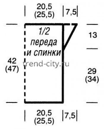 Топ спицами с ажурными полосами