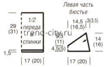 Топ спицами с присборенным лифом