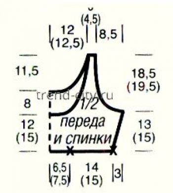 Топ спицами со связанной крючком отделкой