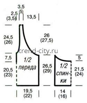 Яркий ажурный топ спицами